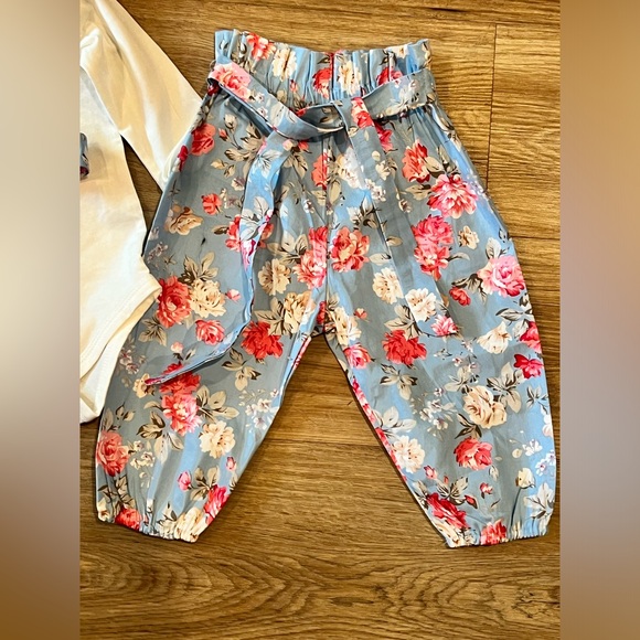 NWT Floral blue, pink, and white 3-piece set, size 6-9 months - Picture 3 of 4